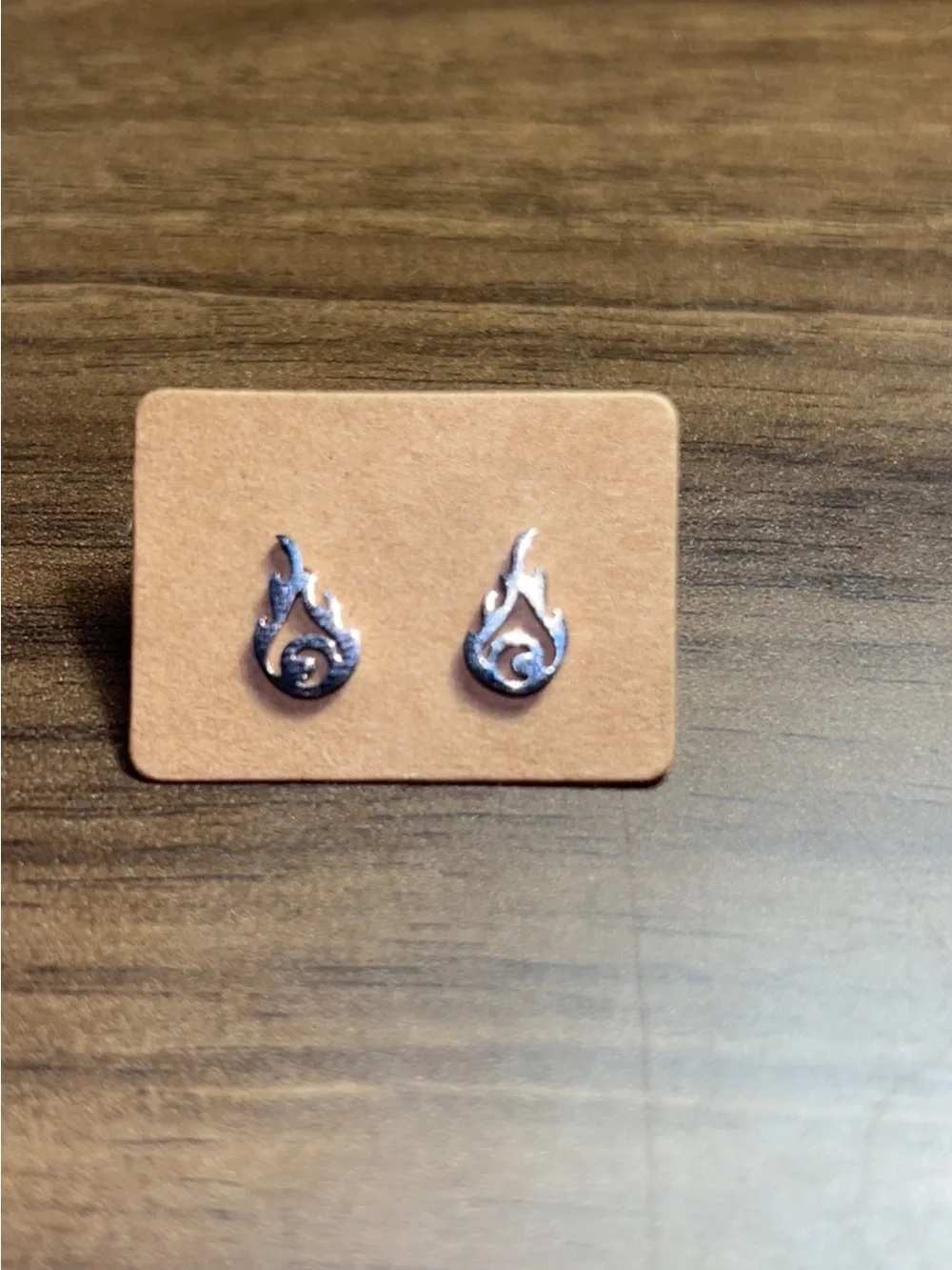Delicate Silver Flame Stud Earrings for Women